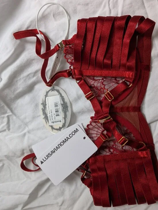 NWT Bordelle Sensu Balconnette Bra & Ouvert Brief Burnt Red size M - Picture 8 of 9